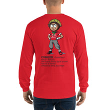 Long Sleeve T-Shirt Go Conkers on front, Definition on back